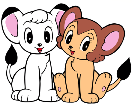 Picture Digital File Digital Art Kimba The White Lion Léo And Léa Clipart SVG PNG PDF
