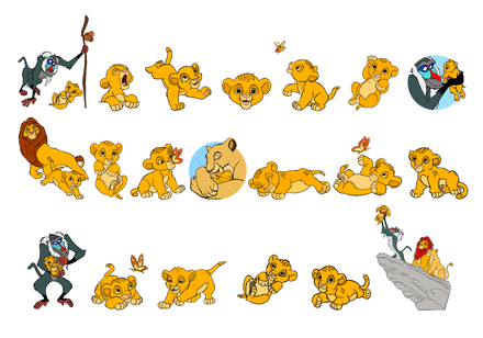 Bundle Files Digital Files Digital Art The King Lion Cute Baby Simba Cut Files Clipart SVG PNG PDF
