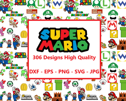 Bundle Files Pictures Digital Files Digital Art Super Mario  Cut Files Clipart EPS PNG SVG DXF JPG