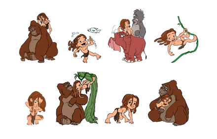 Bundle Files Pictures Digital Files Digital Art Tarzan Child Cut Files Clipart SVG PNG PDF