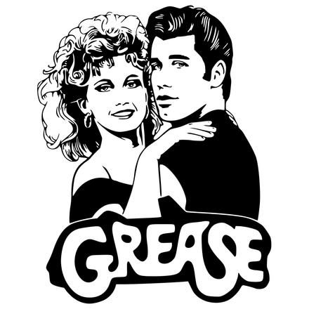 Picture Digital File Grease John Travolta Olivia Newton-John Cut Files Clipart SVG PNG PDF