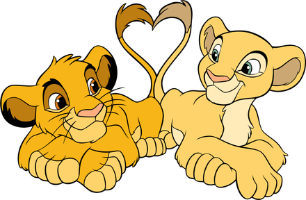 Picture Digital File The King Lion Simba And Nala Love Cut Files Clipart PNG SVG PDF