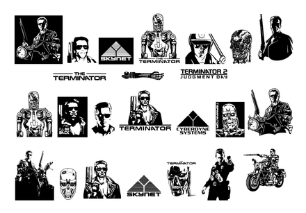 Bundle Files Digital Files Mega Bundle The Terminator Robot Cut Files Clipart SVG PNG PDF