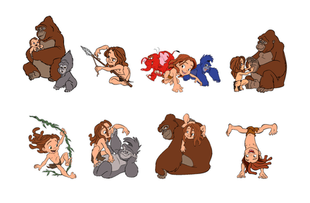 Bundle Files Pictures Digital Files Digital Art Tarzan Child Cut Files Clipart SVG PNG PDF