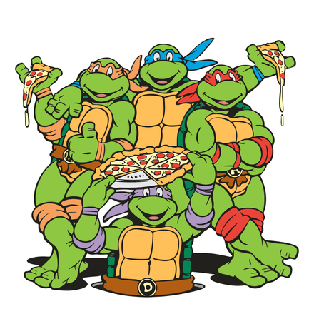 Picture Digital File Digital Teenage Mutant Ninja Turtles Eating Pizza Clipart SVG PNG PDF