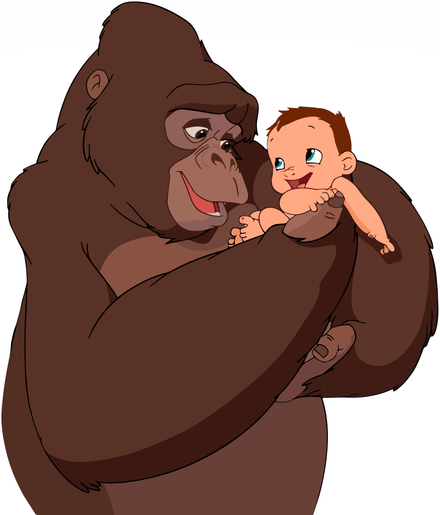 Picture Digital File Digital Art Tarzan Baby With Kala Cut File Clipart SVG PNG PDF