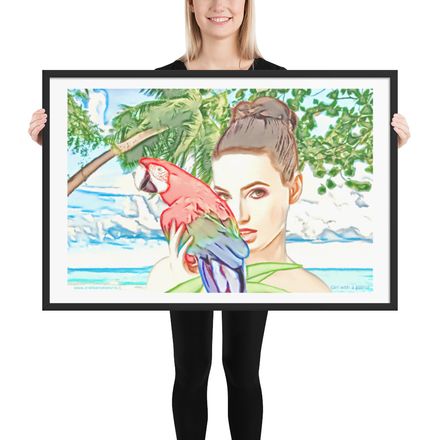 Girl wit a parrot