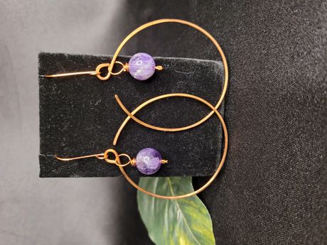 Amethyst Hoops