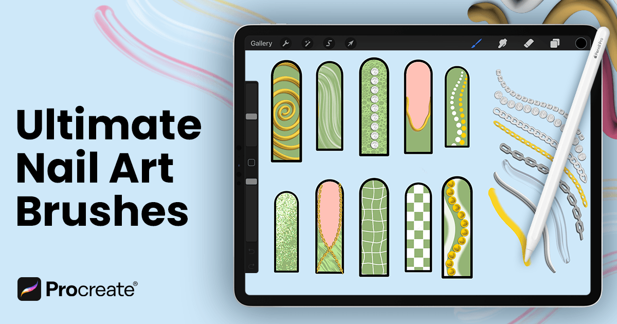Procreate Normal Nails 50 Procreate Nail Art Brushes – Ultimate Nail Design Set