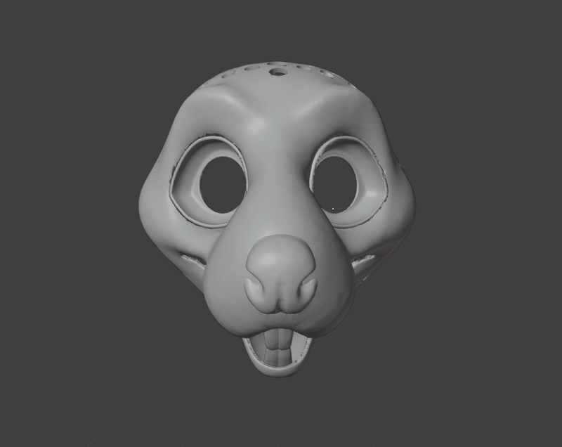 Rat 3D-model STL Fursuit Head Base for 3D-printing