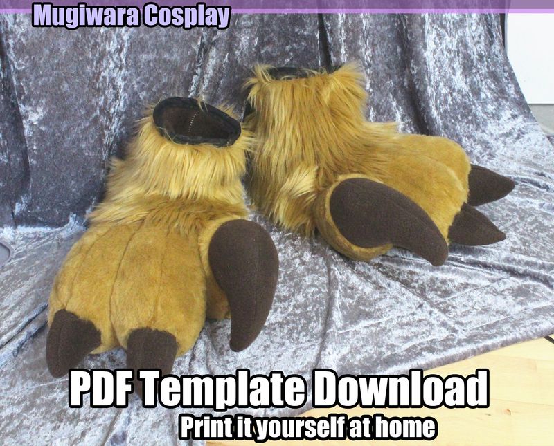 DIGITAL Raptor Sock Paw Hooves Pattern for Fursuits - PDF Download