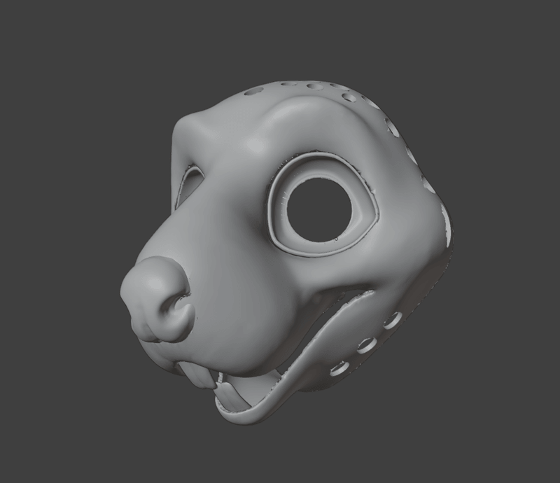 Rat 3D-model STL Fursuit Head Base for 3D-printing
