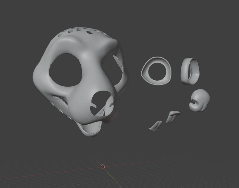 Rat 3D-model STL Fursuit Head Base for 3D-printing