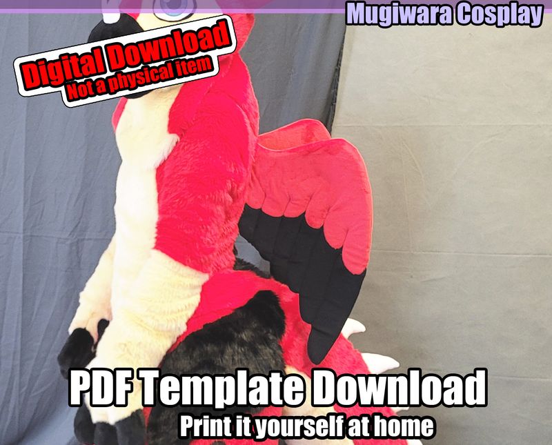 DIGITAL Angel Dragon Wing Pattern for Fursuits - New Version - PDF Download