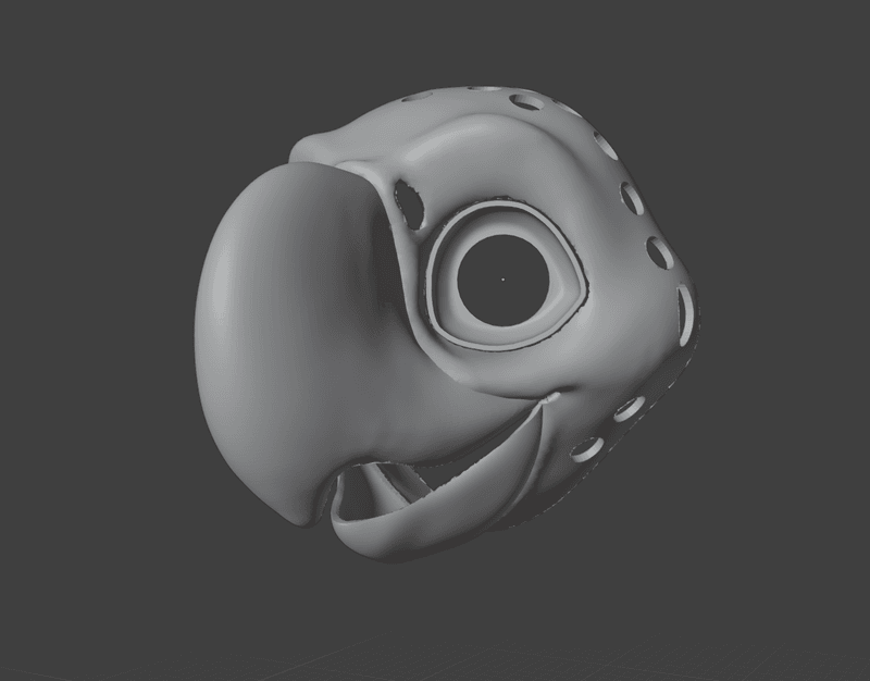 Parrot Macaw 3D-model STL Fursuit Head Base for 3D-printing