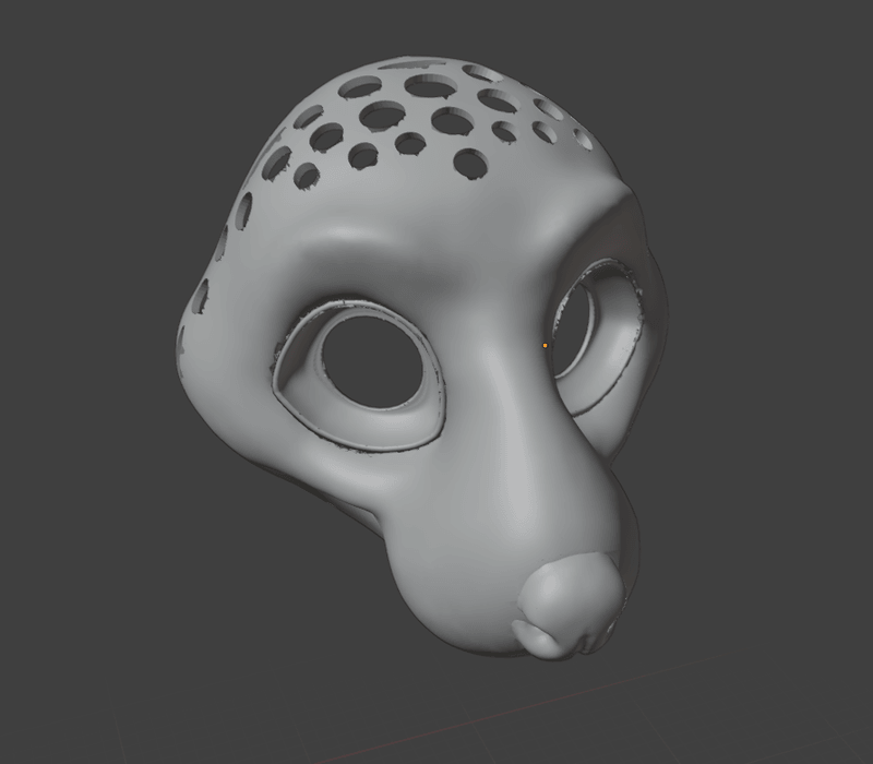 Rat 3D-model STL Fursuit Head Base for 3D-printing