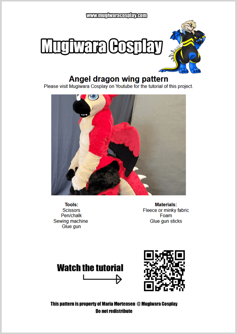 DIGITAL Angel Dragon Wing Pattern for Fursuits - New Version - PDF Download
