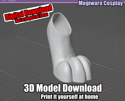 4 Toed Fursuit Feet Paws STL File for 3D-printing