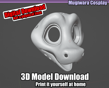Snake 3D-model STL Fursuit Head Base for 3D-printing | For PLA/PETG + TPU printing 