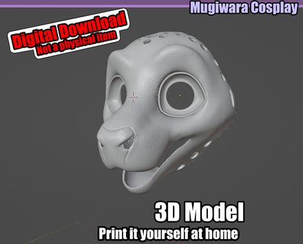 Reindeer 3D-model STL Fursuit Head Base for 3D-printing 