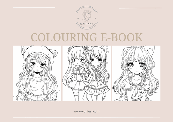 Cute Anime Girl Colouring E-Book