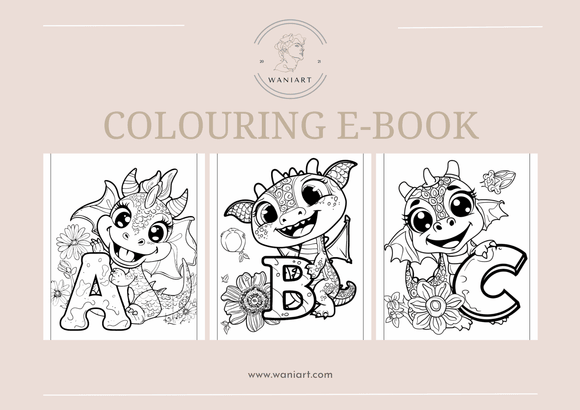 Alphabet and Numbers Colouring with Dragon E-Book