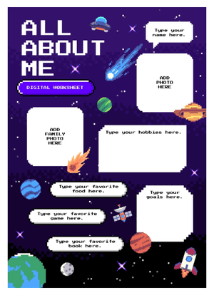 All about Me assessment 11 pcs 