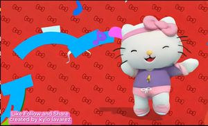 hello kitty celebrating happiness with other animated video