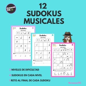 12 Sudokus Musicales: Figuras y Silencios 🎵