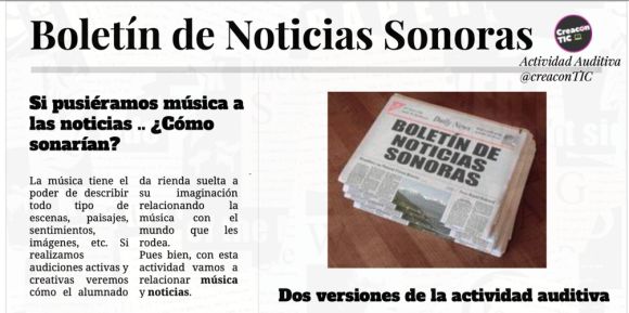 "Boletín de Noticias Sonoras" Audición creativa