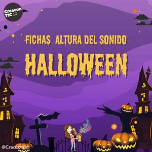 ¿Qué nota es más aguda o más grave? Fichas Altura del Sonido Halloween