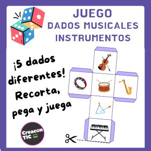Juego "Dados Musicales sobre Instrumentos"