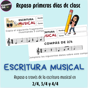 Repaso de figuras y compases a través de la Escritura Musical