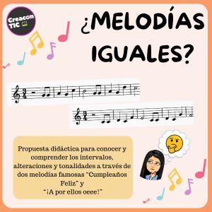 El reto de las "¿Melodías iguales?" (con esquemas sobre alteraciones, escalas, distancias..)