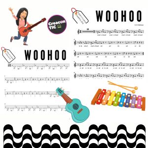 "Woo Hoo" Partitura de la melodía y tablatura para ukelele