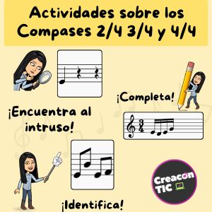 Cuadernillo de actividades sobre los compases 2/4, 3/4 y 4/4