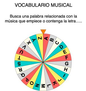 Juego de la Ruleta sobre "Vocabulario Musical" 