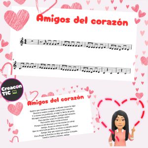 "Amigos del corazón" Partitura, letra y playbaks para tocar y cantar