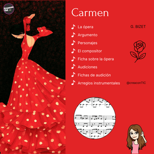 "Carmen" de Bizet. Dossier con información, audiciones, fichas y arreglos instrumentales
