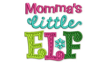 Momma&#x27;s Little Elf Christmas Machine Embroidery Design CHR054