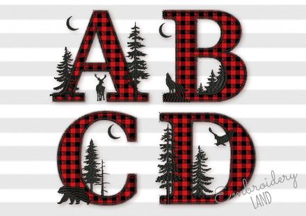 Buffalo ZIGZAG stitch Machine Embroidery Applique Alphabet Font 5 sizes AL090