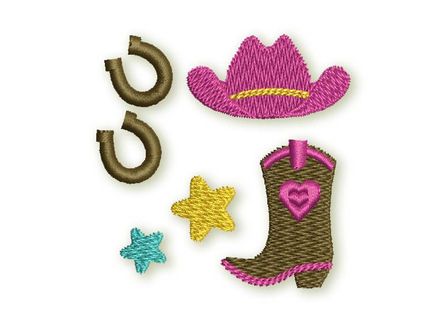 Cowgirl Mini Machine Embroidery Designs Set GRL011