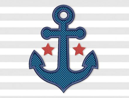 Anchor and Stars Applique DE048