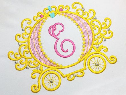 Carriage Monogram Machine Embroidery Design DE039