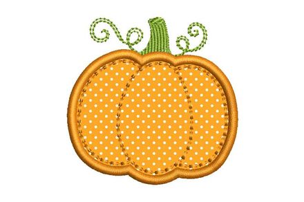 Pumpkin Applique Machine Embroidery Design TG005