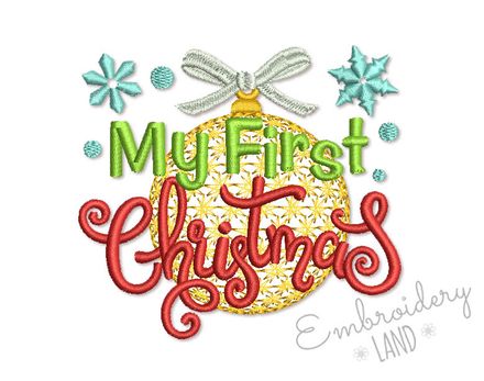 My first Christmas Machine Embroidery Design CHR084