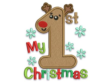 My first Christmas Appliqué Machine Embroidery Design CHR047