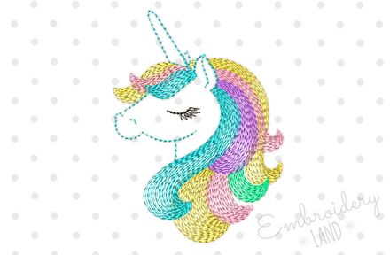 Unicorn Machine Embroidery Design BA036