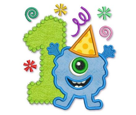 Birthday Monster Applique HB006