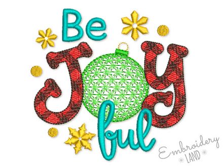 Be Joyful Christmas Embroidery Design CHR080